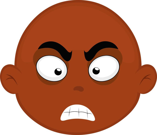 Векторна ілюстрація обличчя червоного і лисого персонажа з розлюченим виразом
 - Вектор, зображення