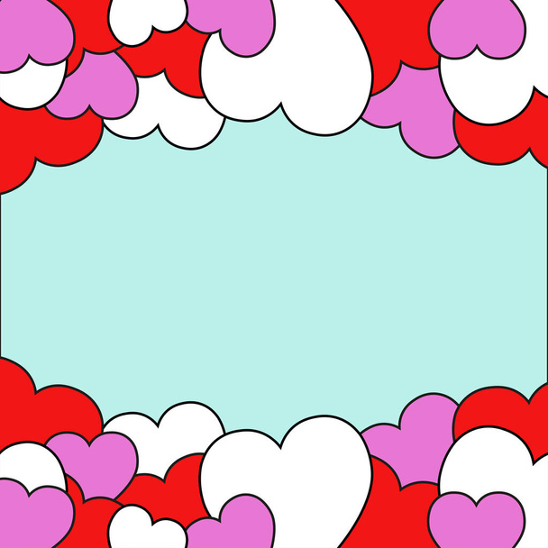Special hearts frame for greeting cards and Valentine's Day - Vector, Image