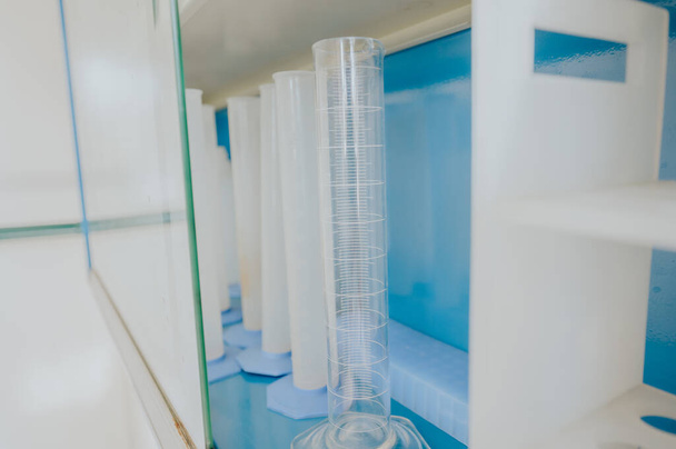 Laboratory glassware, such as flasks, test tubes. - Fotó, kép
