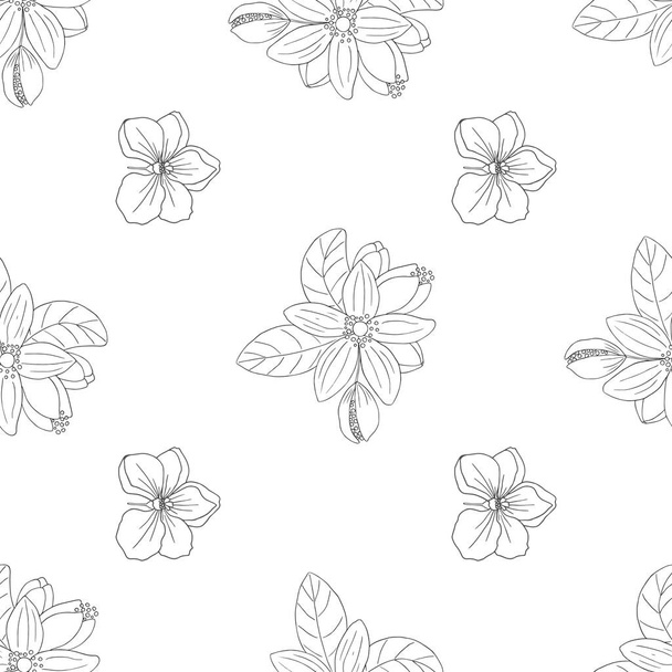 vector seamless pattern with citrus bergamia flowers - Vektor, kép