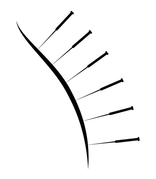 Acupunctuur logo template. Chinese naalden op rug alternatieve geneeskunde en behandeling logotype. Medische vector geïsoleerde illustratie - Vector, afbeelding