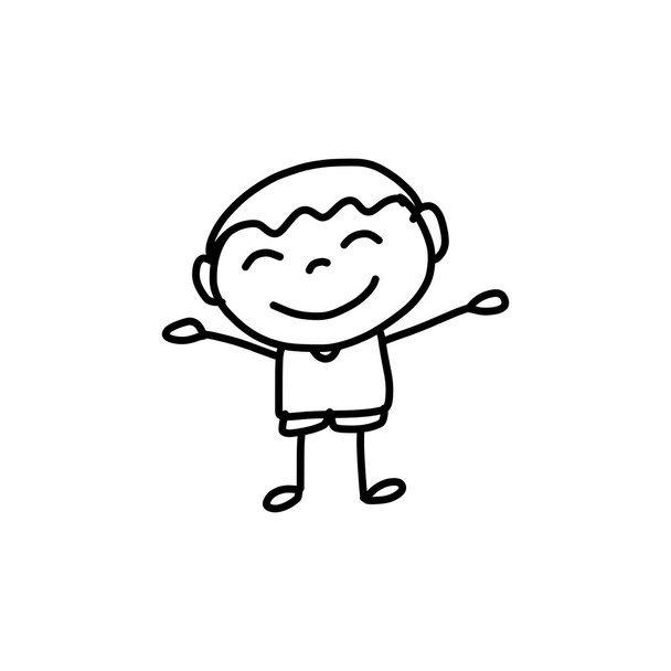 dessin à la main enfants heureux
 - Vecteur, image