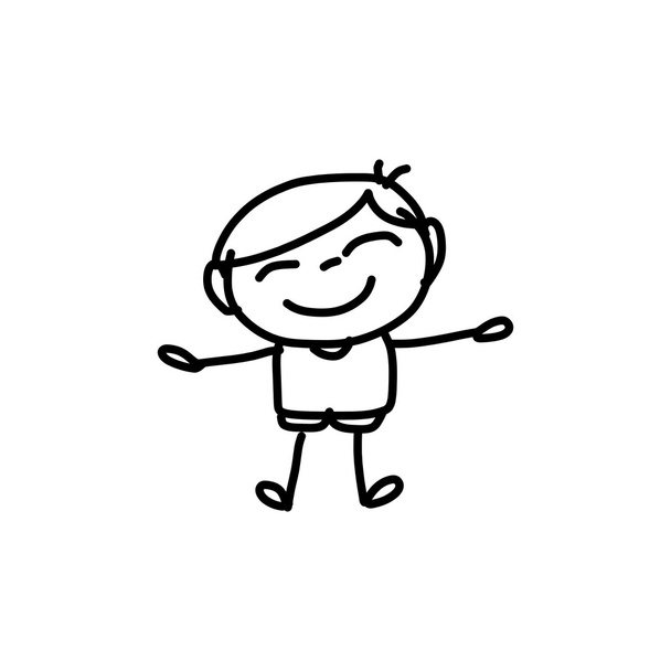 Ручной рисунок счастливые дети
 - Вектор,изображение