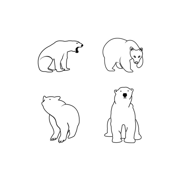 Дизайн логотипа векторной иллюстрации медвежьей линии. - Вектор,изображение