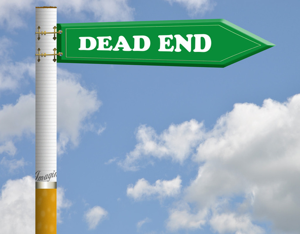 Сигаретний дорожній знак мертвого кінця
 - Фото, зображення
