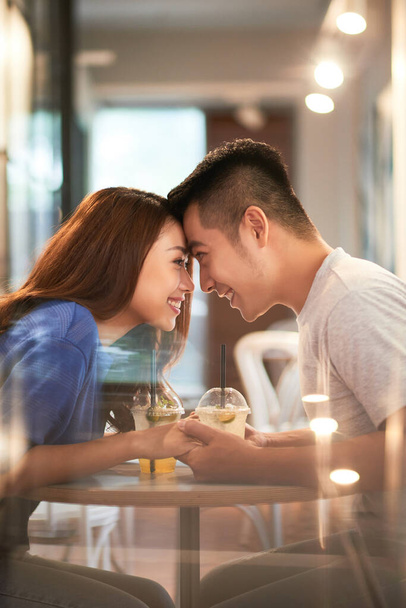 Affectionate Couple In Cafe - Photo, Image