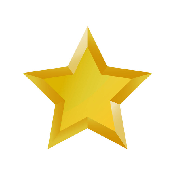 icono de la estrella de oro. isométrico de estrellas doradas vector ilustración para el diseño web - Vector, Imagen