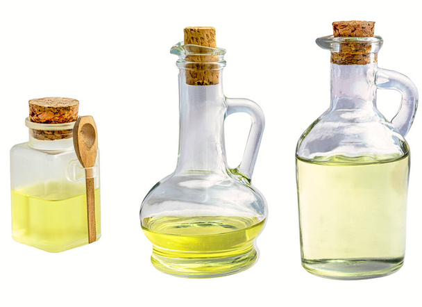 Glass bottles intended for the storage of cooking oil. - Foto, Imagem
