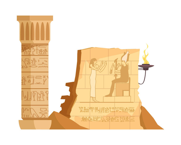 Ancient Egyptian Drawings Composition - Vector, Image