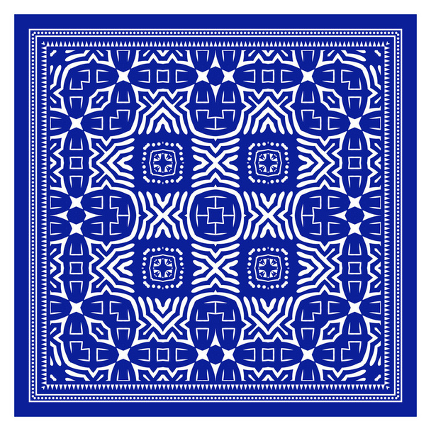 Bandana Shawl, Tablecloth Fabric Print, Silk Neck Scarf, Kerchief Design, Ornament Paisley, Square Pattern - Фото, зображення
