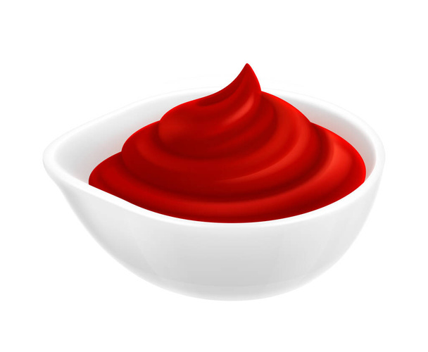 Ketchup Sauce Realistic Composition - Vector, Image