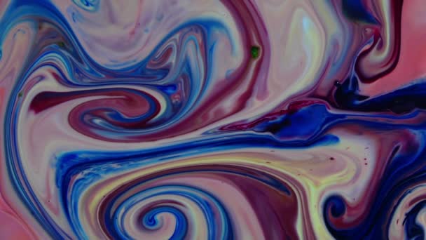 Lazos de color infinitos abstractos y explosiones hipnotizantes en superficies detalladas Esparcidores de pintura coloridos. - Imágenes, Vídeo