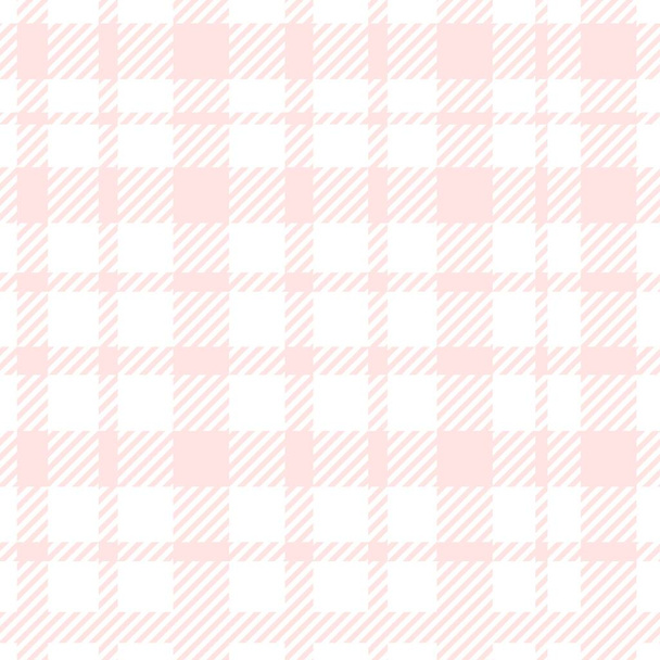Seamless vector pattern with plaid in on-trend colors of pink and white. Abstract, tar tan, line print hand drawn. Designs for textiles, fabric, wrapping paper, packaging, social media. - Vektor, Bild
