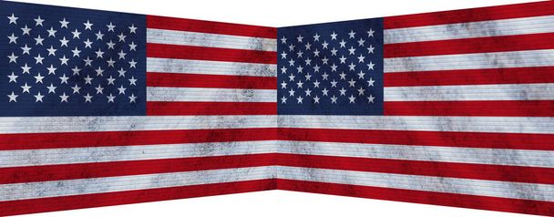 Spojené státy americké a Usa Spojené státy americké Two Flag Together 3D Illustration - Fotografie, Obrázek