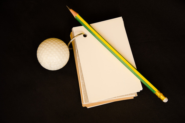 golfový míček s notebook skóre karta - Fotografie, Obrázek