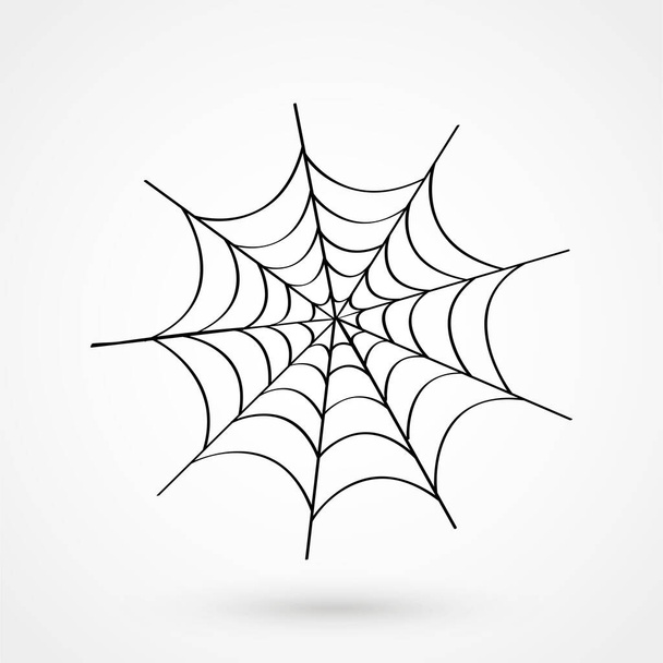 Spider web vector eps icon isolated on white. Symbol, logo illustration - Διάνυσμα, εικόνα