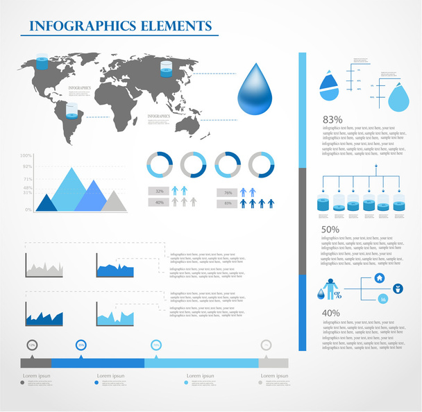 Water infographics. Information Graphics. - Vektori, kuva