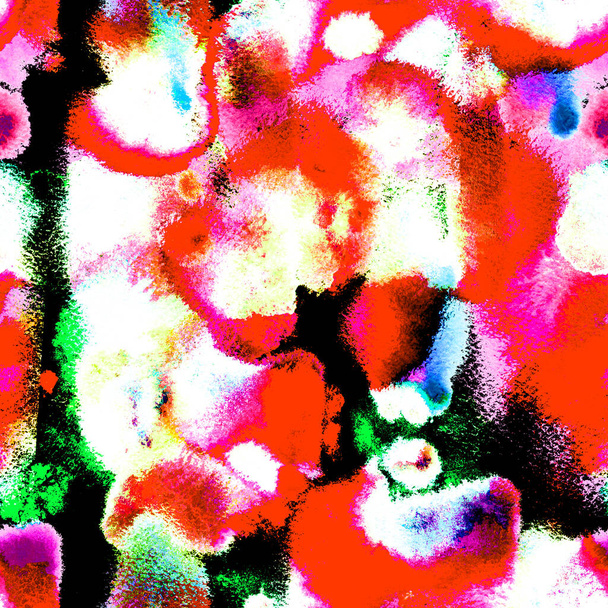Surface Textile. Fashion Watercolor Print. Tie Dye Print Tie Dye, Batik. Hand Drawn, Paint Texture Seamless Pattern. Art Background For Textile, Surface, Fashion, Swimwear, Linen, Cloth. - Foto, Imagen