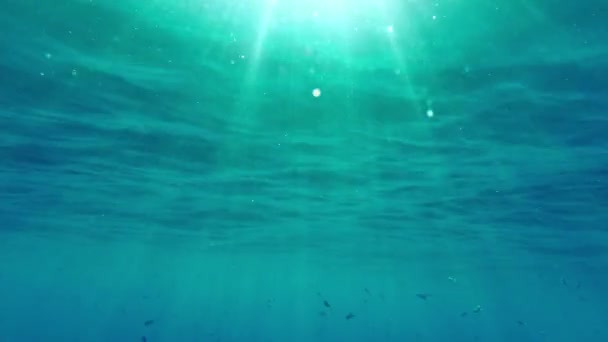 rays of the sun in blue sea water - Footage, Video