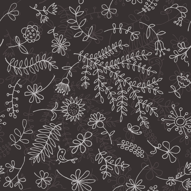 Floral ornament sketch, seamless background for your design - Vector, afbeelding