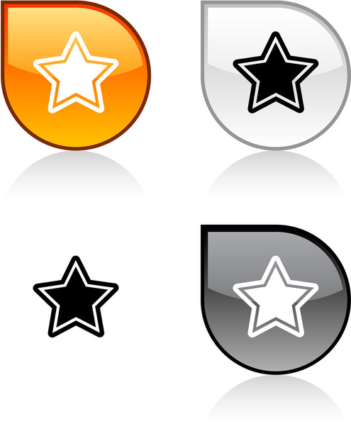 Star button. - Vector, afbeelding