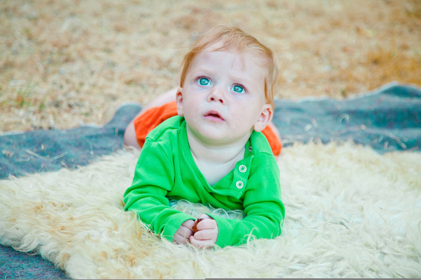 Portrait of startled baby - Photo, Image