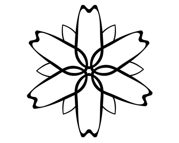 Flower - vector linear picture for coloring or sign. Abstract flower for logo or pictogram. Outline. - Vektor, kép