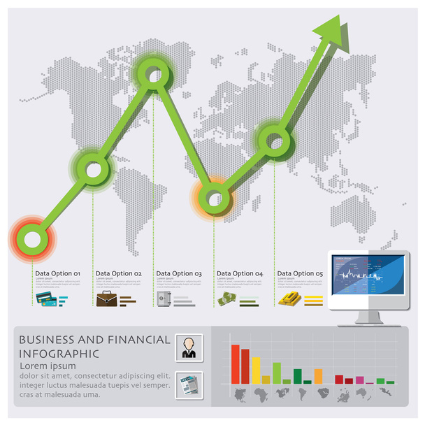 Business And Financial Infographic - Vetor, Imagem