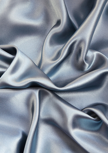 Smooth elegant blue silk can use as background - Фото, изображение