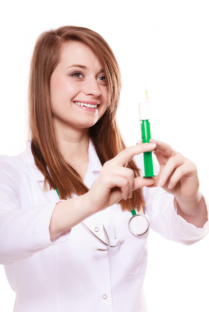 Woman doctor with syringe - Foto, afbeelding