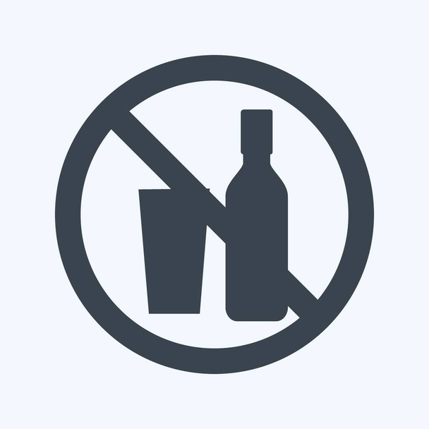 Icon No Drinks - Glyph Style - Простая иллюстрация, Дизайн иконка вектор, Хорошо для печати, плакаты, реклама, объявления, информационная графика и т.д.. - Вектор,изображение