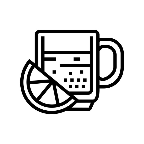 línea de café italiano icono vector ilustración - Vector, Imagen