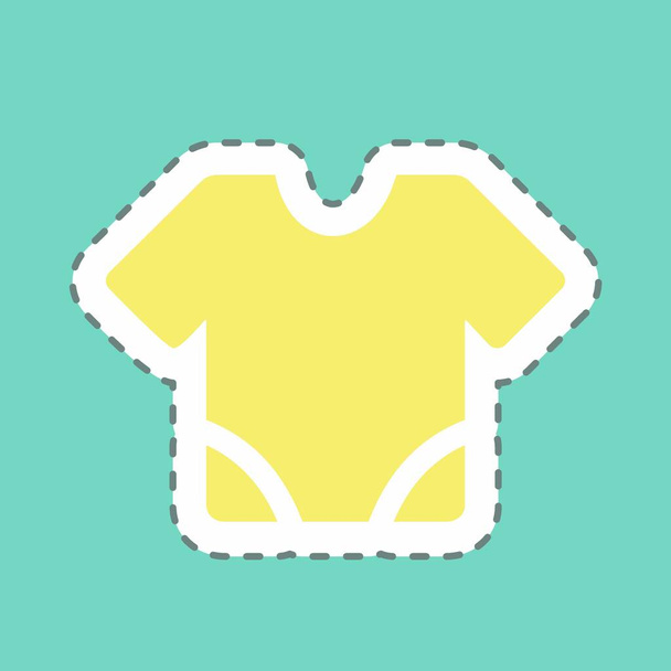 Sticker Baby Shirt, Line Cut - Простая иллюстрация, вектор шаблона дизайна, хорошо подходит для печати, плакатов, рекламы, объявлений, информационной графики и т.д.. - Вектор,изображение