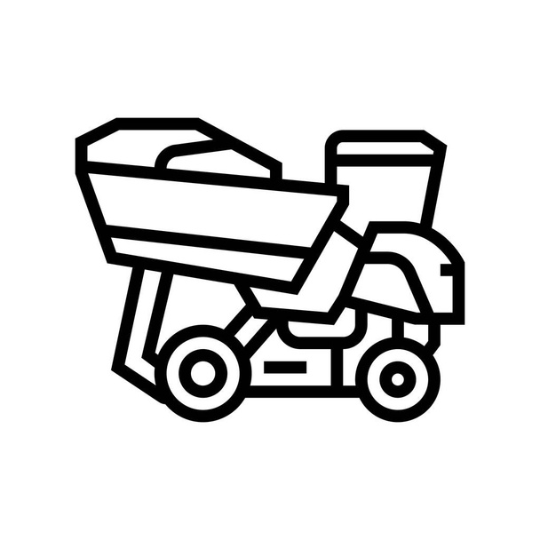 harvester tractor for olives line icon vector illustration - Vektor, Bild