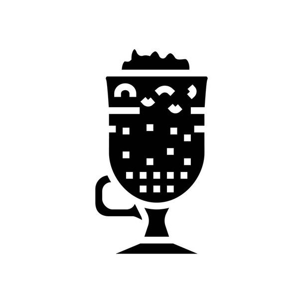 Iers koffie glyph pictogram vector illustratie - Vector, afbeelding