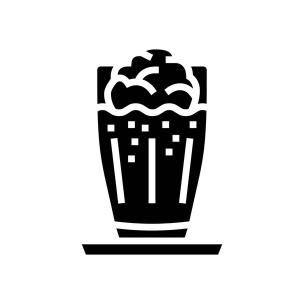 frappe koffie glyph pictogram vector illustratie - Vector, afbeelding
