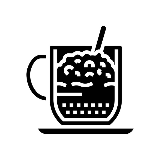 cappuccino kávé glyph ikon vektor illusztráció - Vektor, kép