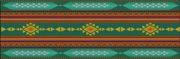  Традиційний орнамент народів і країн Латинської Америки, в яких багаті кольори привертають увагу і багатство. Жіночі плетені килими з орнаментом, вишитим на тканинах для одягу. Вишивки - Вектор, зображення