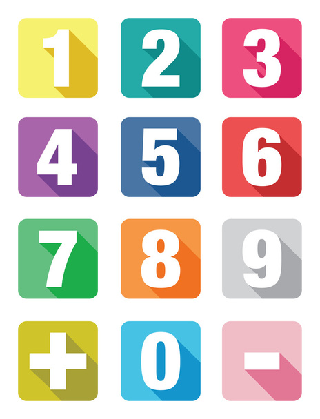 Número conjuntos de iconos planos
 - Vector, Imagen
