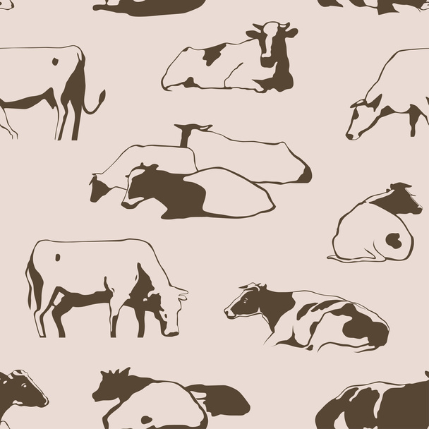 Vacas sin costura
 - Vector, Imagen
