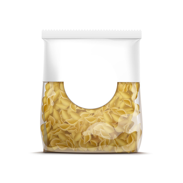 Vector Pasta Shells Packaging Template Isolated - Vector, Image