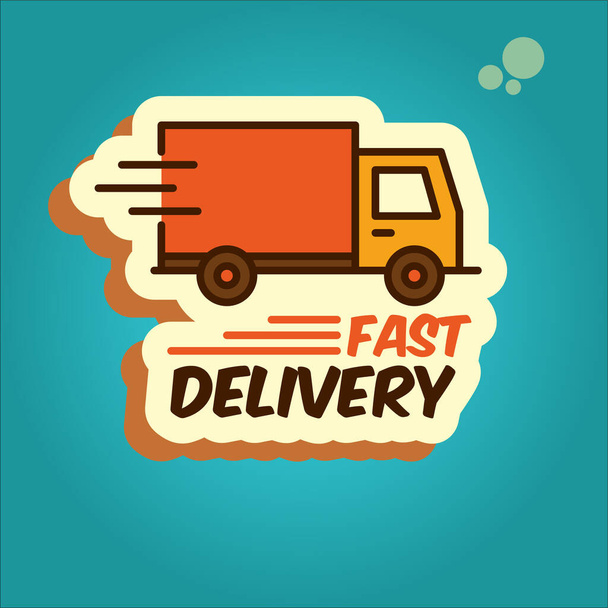 Sticker, label express delivery. Timer and express delivery . Vector illustration - Vector, Image