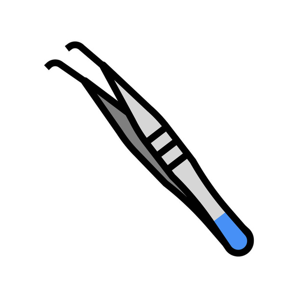 pince à épiler outil médical icône couleur illustration vectorielle - Vecteur, image