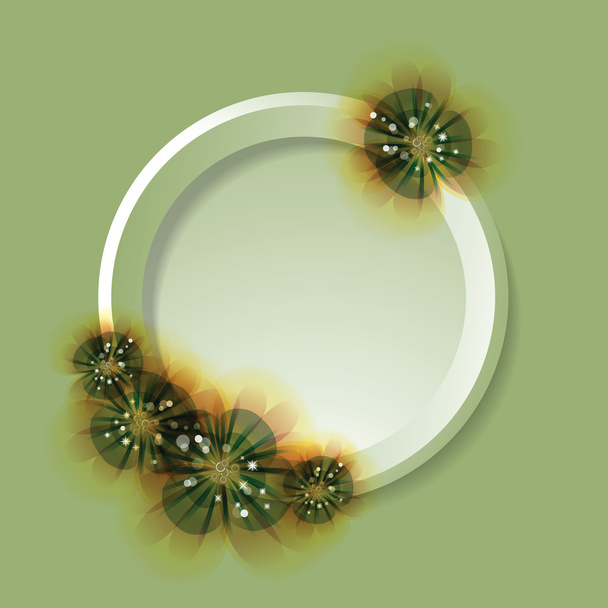 Flowers and circle. - Vector, Image