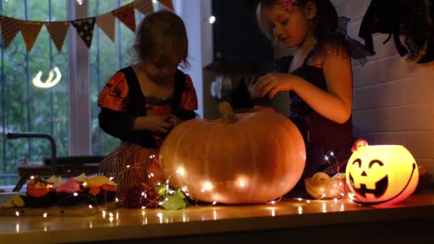 Preparing for Halloween at home kitchen. - Footage, Video
