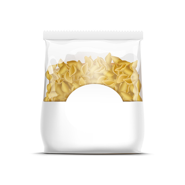 vector pasta schelpen verpakking sjabloon geïsoleerd - Vector, afbeelding