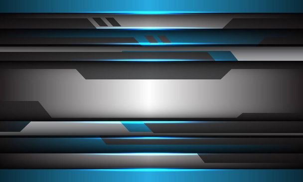 Abstract blue silver cyber geometric design modern technology futuristic background vector - Vector, imagen