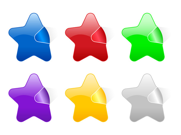 Star color stickers 2 - Wektor, obraz