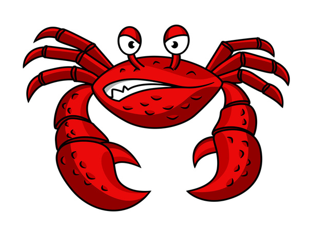 Cartoon red crab character - Vector, Image