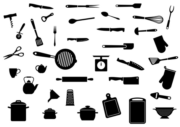 utensilios de cocina conjunto  - Vector, imagen